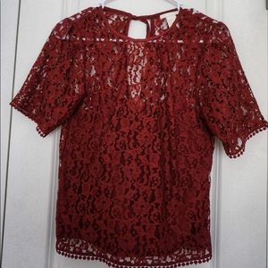 H&M Red Lace Top